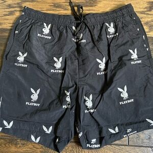 PLAYBOY Black Athletic Shorts